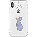iPhone X Case, JAHOLAN Amusing Whimsical Design Clear Bumper TPU Soft Case Rubber Silicone Skin Cover for Apple iPhone X - Purple Hippo