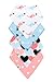 Natemia Cute Baby Bandana Drool Bibs - 4 - Pack Set with Snaps! Soft and Absorbent - Perfect Baby Gift Set for Drooling, Feeding and Teething