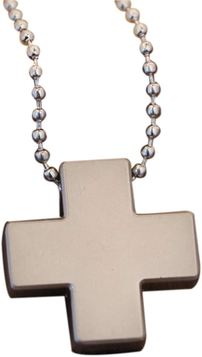 Amazon Com Wks Katsuragi Misato Necklace Cartoon Eva Katsuragi Misato Cross Pendant Necklace With Beads Chain For Men Silver Clothing