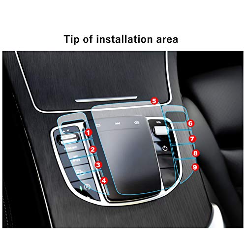 [Set of 2] Navigation Touch Controller PET Film for 2019 Mercedes Benz C-Class W205 COMAND Touchpad, Sensitive Protector Invisible Ultra HD Clear Film Anti Scratch Skin Guard - Thumbnail 2