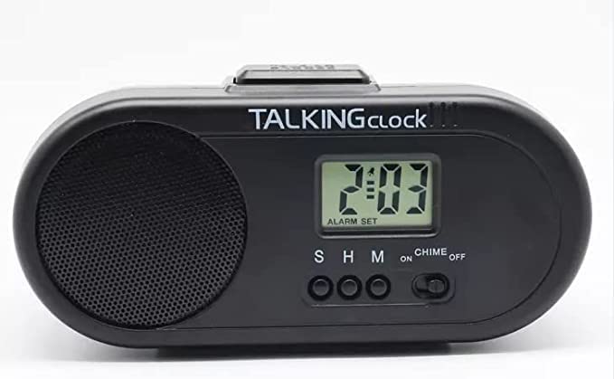 LCD Talking Clock,Display and Speaks The Day Hour annoucement Pill Reminder Talking Alarm Clock for Dementia, Blind or Visually impaired Seniors-Digital Day Clock with Multiple Customized Alarms