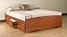 Prepac Monterey Cherry Queen Wood Platform Storage Bed 3 Piece Bedroom Set