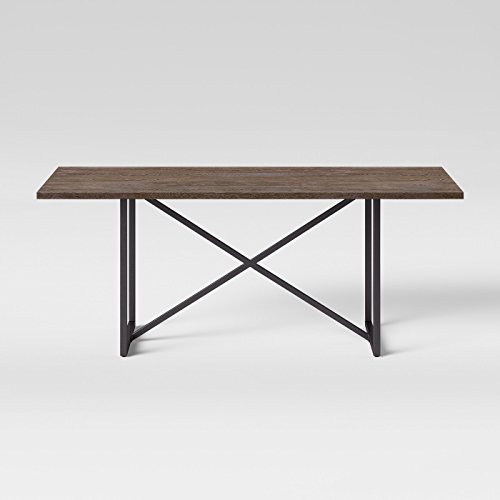 threshold trestle 60 inch table rustic
