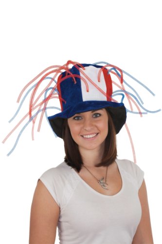 Jacobson Hat Company Men's Red White and Blue Top Hat with Light-Up Tubes