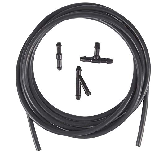 BingSnow Windshield Washer Nozzle Hose Kit, Universal 3 Meters Washer Fluid Hose with 6 Pcs Hose Connectors Suitable for Most Windshield Washer Nozzle Installation