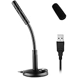 USB Microphone, Microphone for Computer Desktop Laptop Notebook Plug &amp; Play for Recording, Gaming, Podcasting, Online Chatting by XIAOKOA (A2-USB-Black)