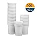 NYHI 100 Pack 10 oz White Paper Disposable Coffee Cups Hot Cold Beverage Drinking Cup for Water Juice Espresso Tea Ideal for Water Coolers Party