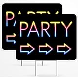 2PC Party Signs with Stakes, 17 Inches by 13 Inches