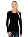 Woolx Womens Hannah Midweight Merino Wool Base Layer Shirt, Black, Small