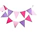 INFEI Multi-Colored Felt Flags Bunting Banner Garlands for Wedding, Birthday Party, Outdoor & Home Decoration (Pink)