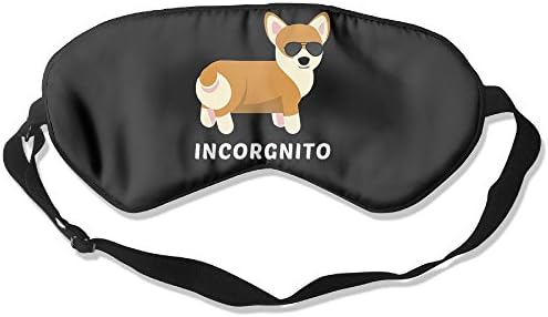 XIELIAN Funny Corgi Incorgnito Adjustable Strap Silk Sleep Mask Blindfold Eye Cover