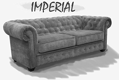 CHESTERFIELD - Imperial - Brand New - Fabric (Graphite, 2 Seater)
