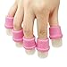 MauSong 10 Pcs Wearable Nail Soak Soakers Polish Remover DIY Acrylic Uv Gel Cap Tip Set (Pink)