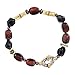 Silpada 'Fired Up' Natural Agate, Hematite, & Tiger's Eye Stretch Bracelet in Sterling Silver & Brass, 6.75