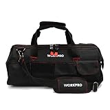 WORKPRO W081023A Close Top Storage Tool Bag, 18", Black/Red