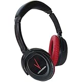 Solitude XCS2 Voodoo Headphones Dual-Drivers Active Noise Cancelling Hear Music/Audio Clearer, Noise Reduction for Travel, School, Work, Over-Ear, Volume Control, Noise Reduction, Red Black, Earphone