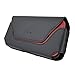 AISCELL EX Large Holster Pouch for Galaxy S25 Ultra, S25+,A36,A26,A35, A25, A16,A15, S24 Ultra, S24+, A54 5G, S23 Ultra, S23+, S22 Ultra, Red Black Leather Pouch Belt Case(Fits Bulky Cover on)