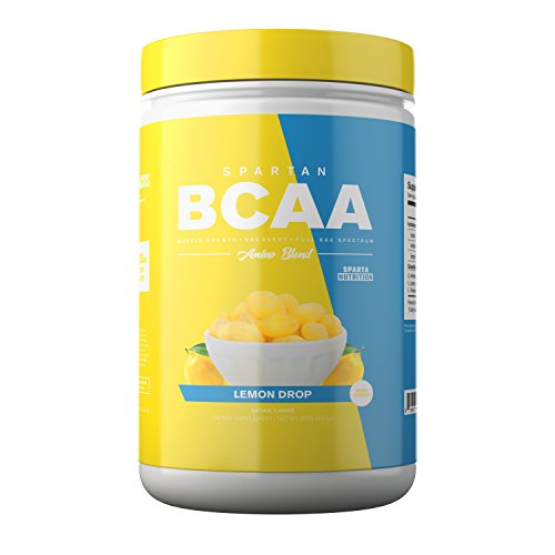 Spartan BCAA: Clinically Dosed BCAA and EAA Amino Acid Post Workout Recovery Drink with Patented AMINO9 Essential Amino Acid Blend, 5g 2:1:1 Branch Chain Amino Acids, 3g EAA, Lemon Drop, 30 Servings