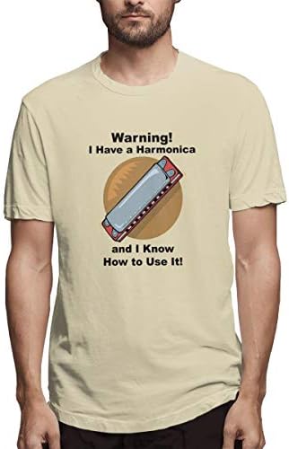 SY COMPACT Mens Warning! I Have A Harmonica Fashion Short Sleeve Tee