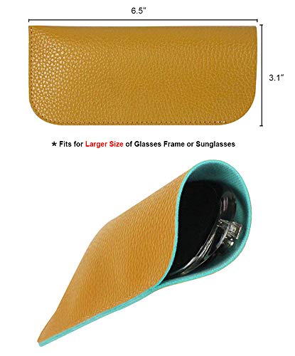 [5 PACK - Large Pouch], JAVOedge 2 Tone Color Style Soft Pouch Eyeglass Storage Case w/Microfiber Eyeglasses Cloth - Thumbnail 4