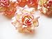 (100) Silk Cream Pink Edge Roses Flower Head - 1.75