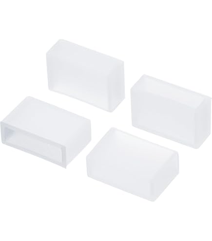 LEDENET Silicone End Caps For Waterproof LED Strip Lights - 18mm Width, Double Row, Pack Of 10 With 4-Hole & Solid Options