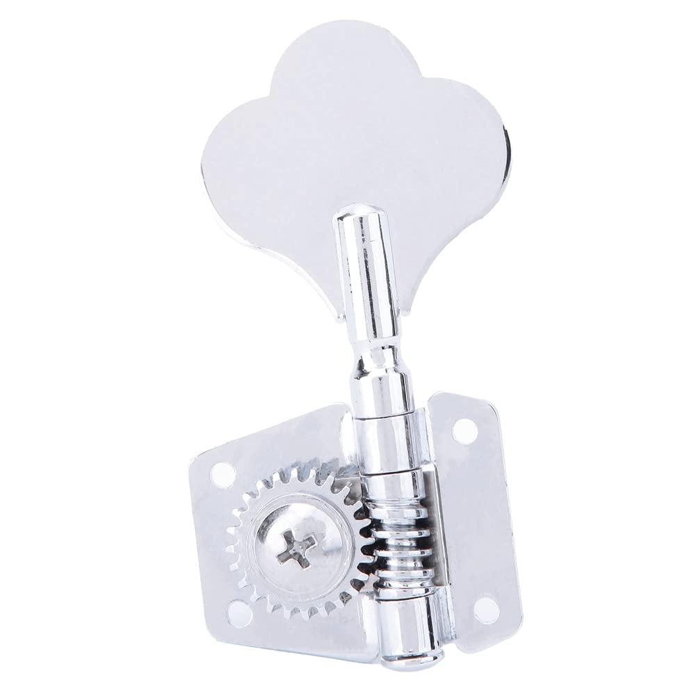Bass Tuner, 1pc Silver Steel Vintage Open Electric Bass Tuning Pegs Fine Tuning Tool Accessories(for Left Row)