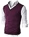 Ohoo Mens Slim Fit Casual V-Neck Knit Vest