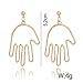 JIEPING Funny Creative Hollow Hand Shaped Dangle Earrings