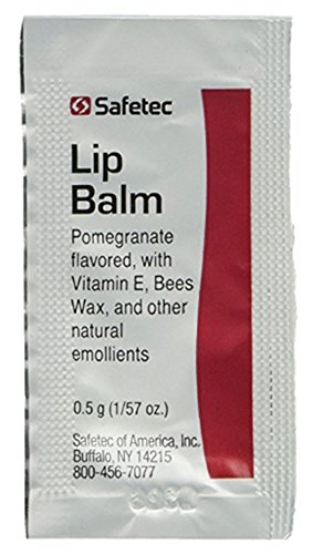 Lip Balm Pomegranate Flavored - 144 Packets/box (.5 gm each) by Safetec