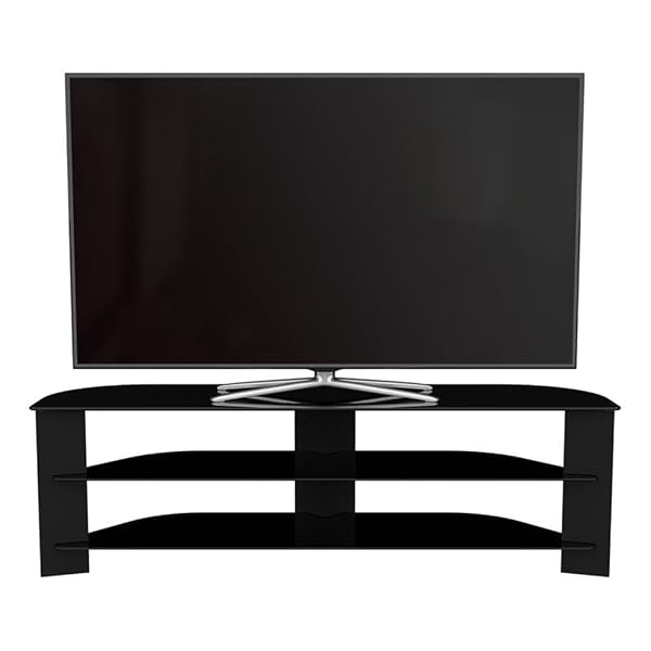 AVF FS1500VARWB-A VARANO TV STAND WITH BLACK GLASS SHELVES, AND BLACK WOOD LEGS. FITS MOST (NOT ALL) TVS IN THESE SIZES: 30″, 32″, 37″, 39″ 40″ 42″ 46″, 47″ 49″, 50″, 52″, 55″, 60”, 65”, 70″.