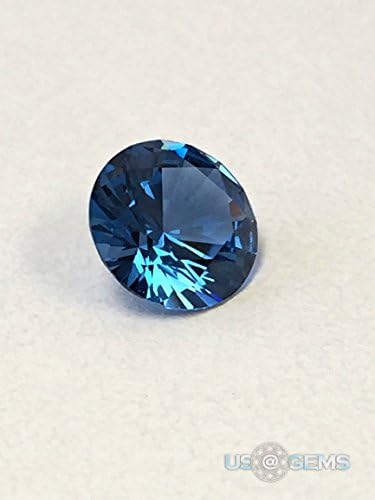 Zircon Blue #120. Swiss Spinel. Round 8 mm. 2 ct. Lab created loose gemstone. US@GEMS