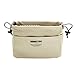 LIKU Canvas Handbag Organizers Insert Polyester Lining Bag in Bag Sturdy 10 Pockets 4 Colors 2 Size (Small, Beige)