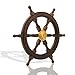 Nautical Specials SH 8763-VC Nautical Sheesham Wood Ship Wheel with Brass Center Home Decoration Gifts (24