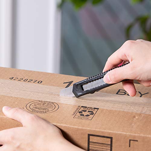 15 Pack - Utility Knife Box Cutter (18mm Retractable Blade Box Cutters with Bonus 15 Replacement Razor Blades!) Perfect for Moving, Cutting Cardboard Boxes, DIY Projects, More - Thumbnail 3