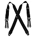 Welch, WK-7846X-LEF-BLK, X-Back Button Work Suspenders, 2-inch Adjustable Strap, Black, Size Medium