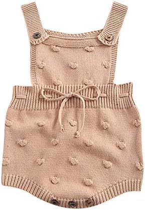 Baby Girls Sweater Romper Winter,Infant Newborn Baby Girl Dot Knit Bodysuit Crochet Clothes Outfits