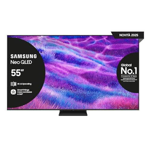 Samsung Smart TV 55'' QE55QN83FAUXZT Neo QLED 4K Mini LED, NQ4 AI Gen2 Processor, 4K AI Upscaling, AI Customization Mode, Dolby Atmos & OTS Lite, Simple Chamfer Design, 2025