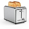 Toaster 2 Slice Wide Slots 815 W, Polished Stainless Steel Housing, 6 Browning Settings, High Lift Feature, Defrost Cancel and Reheat Functions, Slide Out Crumb Tray