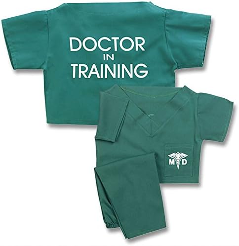 Unisex Childrens Green Doctor In Training Scrub Suit Outfit Costume Set Size 5 / 6