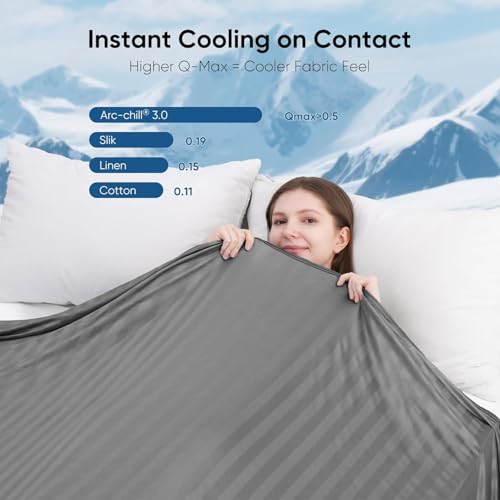 Elegear Revolutionary Cooling Blanket King, Absorbs Heat for Night Sweats, Double Sided Arc-Chill 3.0 Cool Fiber Q Max ＞0.5, Lightweight Summer Blanket 90" x 108"