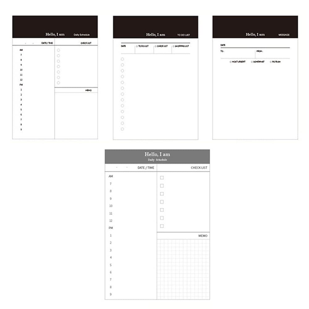 IKAAR 4 Pack Planners 50 Sheets Planner Daily Planner to Do List Notebook Pad Time Management Message Memo Pad Stationery Office Supplies