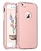 YINLAI iPhone 6 Case, iPhone 6S Case Shockproof 3 in 1 Hybrid Heavy Duty Hard PC Cover Soft Silicone Rubber Bumper Full Body Protective Phone Cases for Girls Women 4.7 inch iPhone 6/6S Rose Gold/Pink