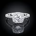 TIVANI [Eternity Love Women's Pretty 18K Silver/White Plated Princess Cut CZ Crystal Engagement Rings Best Promise Rings for Her Anniversary Cocktail Arrow Wedding Bands Collection Jewelry Rings