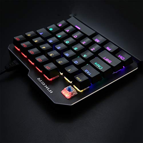 Shan-S K7 Wired Gaming Keypad with RGB Backlight 35 Keys Ergonomic One-Handed Keyboard for Computer PC Laptop LED 7 Color Backlit Keycaps Key Cap Board USB Keybord Player - Thumbnail 4