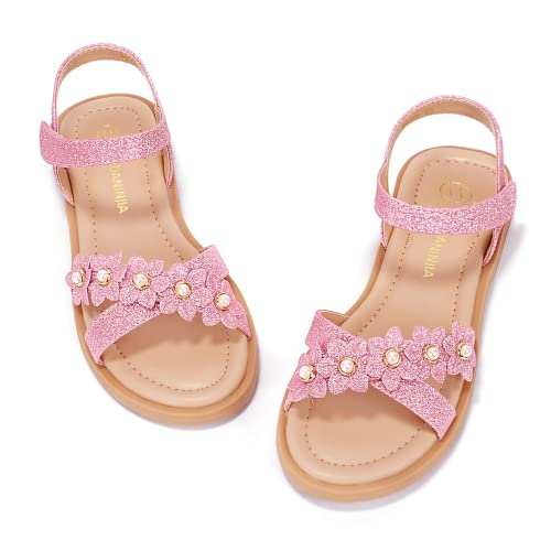 Pandaninja PANDANINJIA Girls Flower Sandals Pink Open