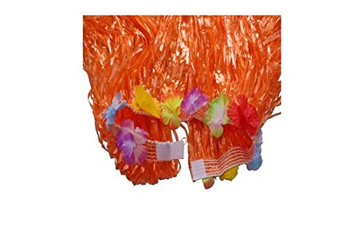 ASIBT 10pc/lot Hawaiian Adult Luau Flowered Grass Skirt, 23 inch Long Hula Skirt