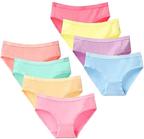 Bossail Women's Soft Cotton Underwear 8-Pack Ladies Mid Rise Stretch Panties Comfort Breathable Briefs