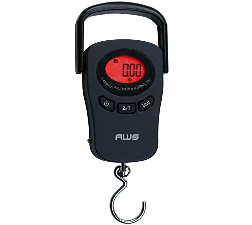 AWS PK-110 Peak Hold Digital Hanging Scale American Weigh 110lb x 0.1lb Black