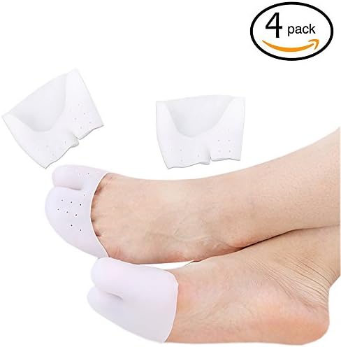 Youwen 2 Pair Soft Silicone Toe Sleeve Gel Pointe Ballet Dance Shoe Toe Pads Toe Protector with Breathable Hole for Man Woman